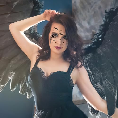 Angel Face Temporary Tattoos - 4 Sheets Halloween Costume
