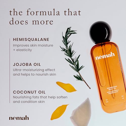 Nemah Pregnancy Belly Oil | Quick-Dry Stretch Mark Prevention, 3.4 Fl Oz