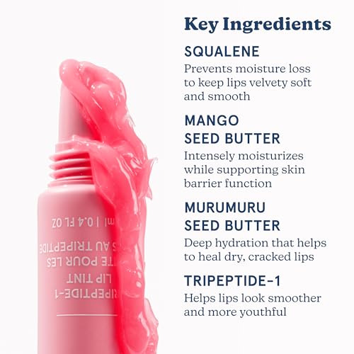 Blume Tri-Peptide Bubblegum Pink Tinted Lip Balm - Superbalm Lip Moisturizer with Shea Butter and Squalane to Deeply Hydrate & Heal Dry, Cracked Lips - Cruelty Free & Vegan Lip Plumper (0.4 Fl Oz)