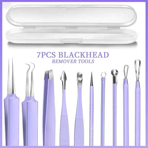 Teenitor Pimple Popper Tool Kit and Blackhead Remover Tools, Ingrown Hair Tweezers, Professional Blackhead Extractor Pimple Extractor Comedone Extractor, Black Head Remover for Face