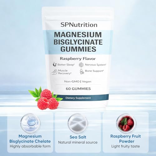 Magnesium Bisglycinate Gummies – 60 Raspberry Gummies for Muscle & Nerve Health
