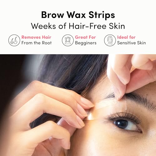 Parissa Natural Brow Wax Strips | Beginner-Friendly & Fragrance-Free | Ready-to-Use Eyebrow Waxing for Sensitive Skin | 32 Strips (16 x 2)