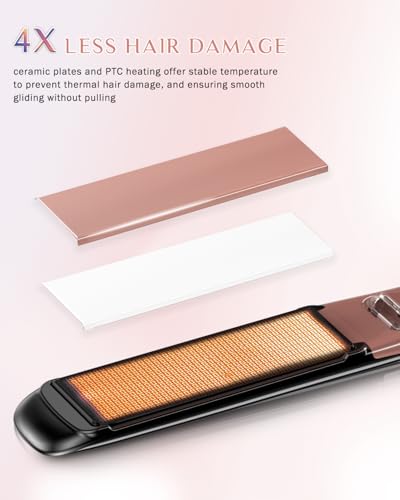DORISILK 500°F Ceramic Flat Iron - 2-in-1 Hair Straightener & Curler