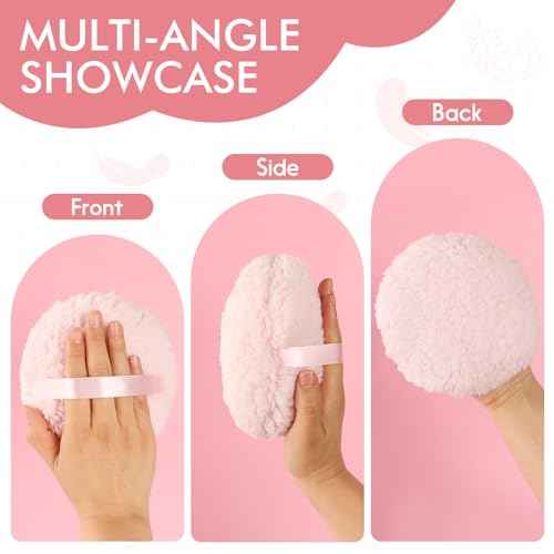 WSYUB Powder Puff, 6" Body Powder Puff, Powder Puff for Body, Body Powder Puffs and Container, Fluffy Soft Large,Pink