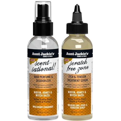 Aunt Jackie's Braid + Twist Collection Scratch Free Zone & Scent-Sational ? With Witch Hazel, Biotin, and Honey ? 4 fl oz (2 Products)