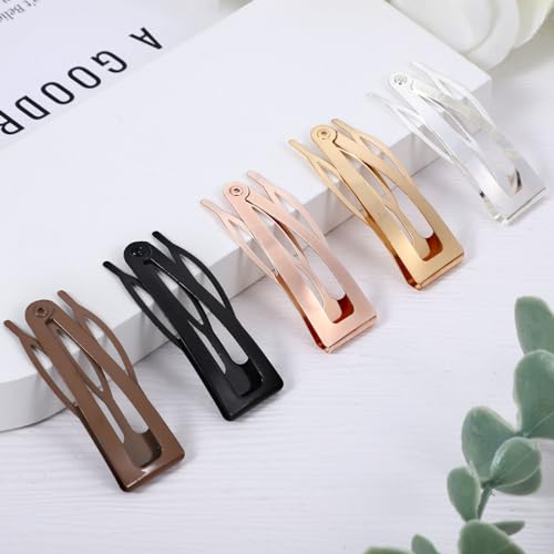 40PCS Metal Snap Hair Clips for Women & Girls - Black & Brown Variations