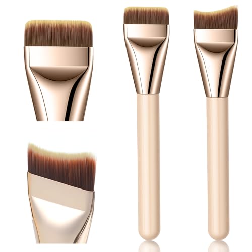 Molain 2-Pack Flat Foundation Brush for Liquid Makeup