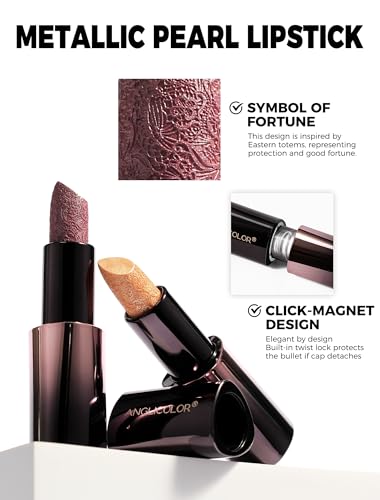 Anglicolor Metallic Plum Lipstick with 3D Shimmer & Moisture