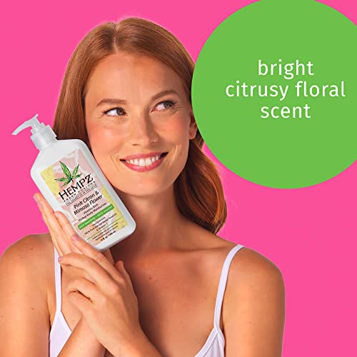 HEMPZ Body Lotion - Pink Citron & Mimosa Flower Daily Moisturizing Cream, Shea Butter Hand and Body Moisturizer - Hemp Extract Lotion - Skin Care Products, Pure Organic Hemp Seed Oil - 17 Fl Oz