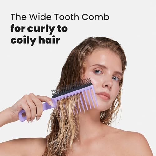 Tangle Teezer The Wide Tooth Comb for Curly Hair, Double-Sided Detangling Comb for All Hair Types, Wet and Dry Detangling, Lilac