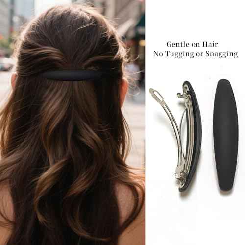 Large Hair Barrette Matte 4 Inch No Slip Not Easy to Break French Hair Clips for Women Thick to Thin Hair, 3 Pack