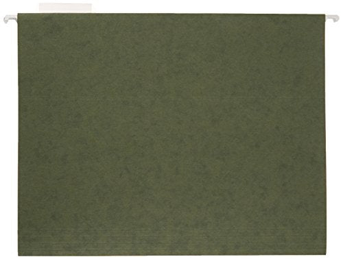Amazon Basics Green Hanging File Folders with Adjustable Tabs - 25 Pack, Letter Size 8.5x11 inch