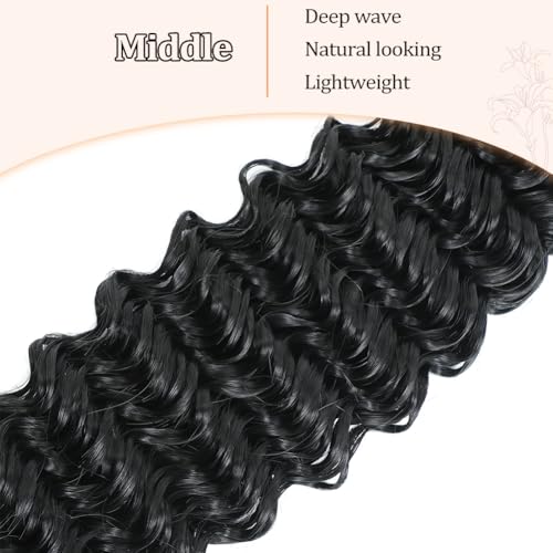 Ajsowju Feather Crochet Hair Extensions 18 Inch 50 Strands 1B Natural Black