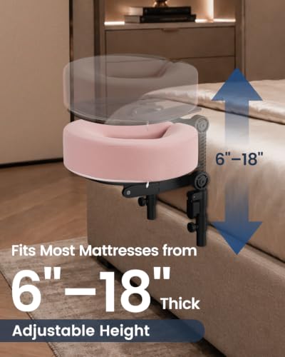 Massage Headrest for Bed Adjustable Height Face Cradle - Pink (CALZORO)