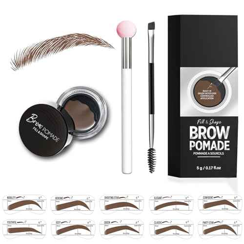 Eyebrow Stencils, Eye Brow Stencil Kits Waterproof Brow Stamp Perfect Eyebrows, Eyebrow Stamp Trio Kit with Sponge Applicator Smudge-proof for Women With 10PCS Eyebrow Shaping Kit, Dark Brown