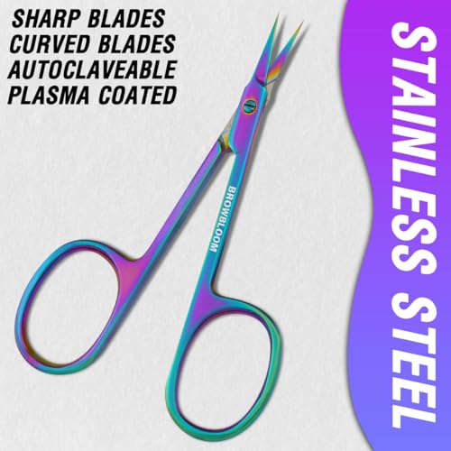 BROWBLOOM Precision Curved Cuticle Scissors & Storage Case - Stainless Steel