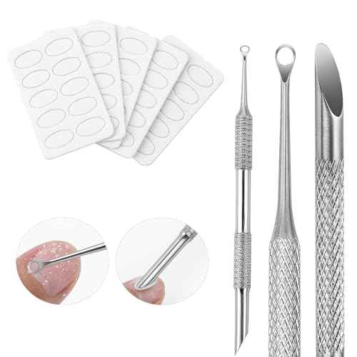 Cuticle Pusher with 2 Ends,Pre-treatment Cuticle Pusher Cuticle Remover with Sandpaper Sheets,Nail Art Dead Skin Removing Manicure Tool (1 Cuticle Pusher+5 Sandpaper Sheets)