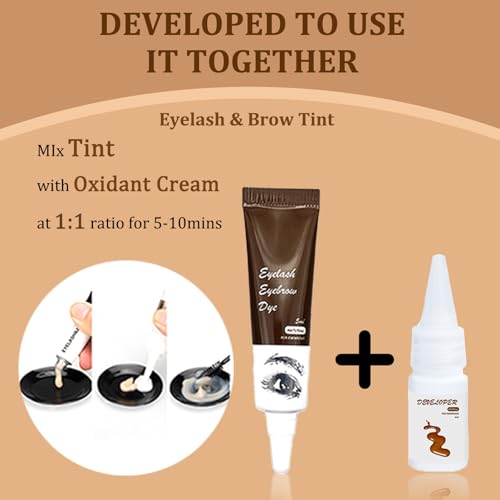 Eyelash & Eyebrow Tint Kit - Professional Color, Waterproof
