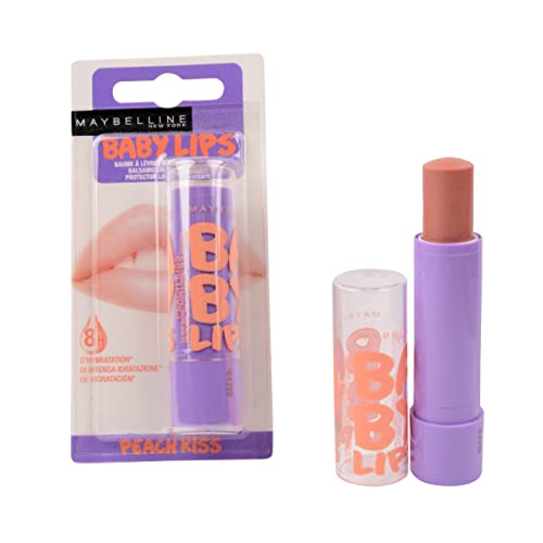 Maybelline Baby Lips Moisturizing Lip Balm SPF 20, Peach Kiss 0.15 oz (Pack of 2)