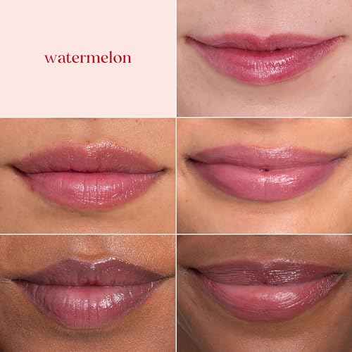 Burt's Bees Shimmer Lip Tint, Tinted Lip Balm Stick, Moisturizing for All Day Hydration with Natural Glowy Pigmented Finish & Buildable Color, Watermelon, 1 Tube, 0.09 oz.