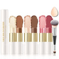 IONSGAKO 6-Color Cream Contour Stick Kit with Highlighter & Blush