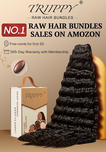 Triippy Deep Wave Human Hair Bundles 14 16 18 Inch