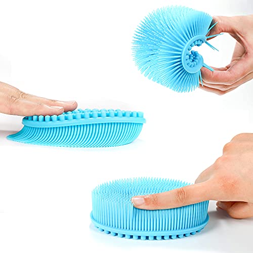 Silicone Body Scrubber Set of 3 - Soft Exfoliating Loofah for Sensitive Skin