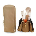 VANTSO Compact Travel Makeup Bag - Expandable Organizer with Brush Slots