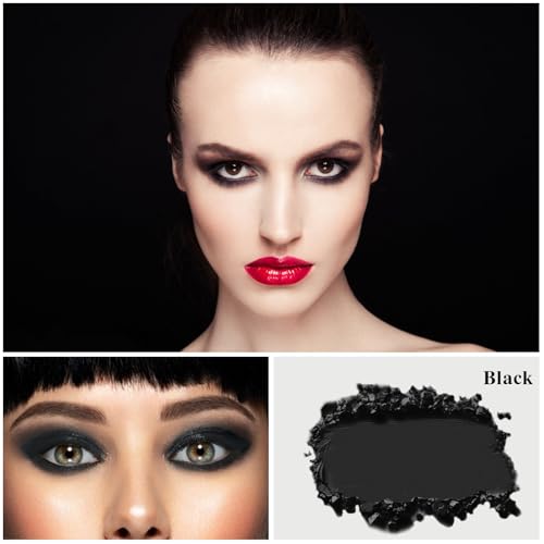 Black Matte Eyeshadow with Mirror & Brush - Long Wear