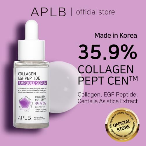 APLB Collagen EGF Peptide Ampoule Serum | COLLAGEN PEPT CEN¢â 35.9% 1.35 FL.OZ/Korean Skincare, Elasticity care, Long lasting moisturizing, Revitalize for gentle and improve skin texture
