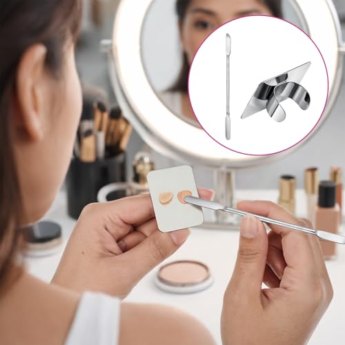 Stainless Steel Makeup Mixing Palette Set with Spatula for Foundation & Nail Art