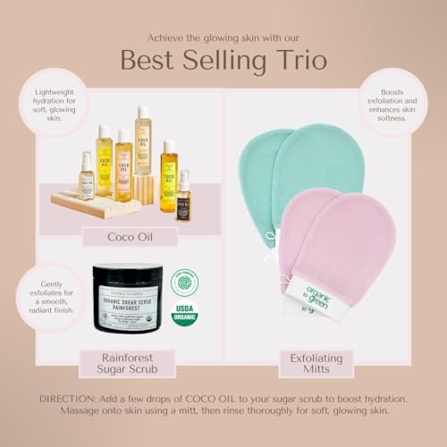 Organic to Green ROSE COCO OIL & VITAMIN C?Face Serum Oil & Skincare Moisturizer with Vitamin E, Rosehip & Edelweiss ? Fast-Absorbing, Restore Natural Glow, Non-Greasy, Clean Beauty, Vegan, 1.8 oz