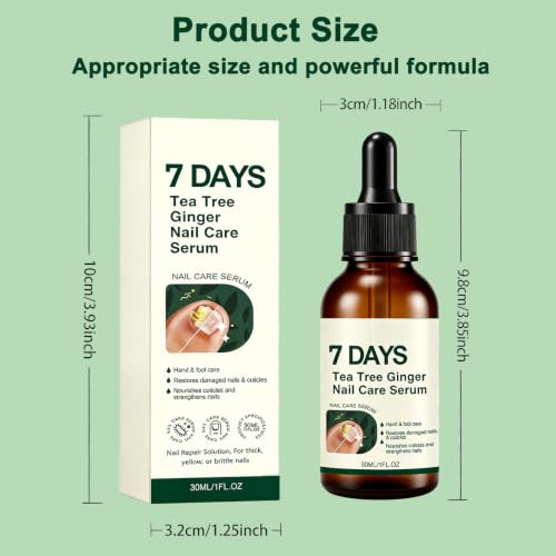 Tea Tree & Ginger Nail Treatment Serum for Weak Brittle Nails - 2 Pack