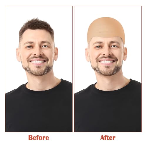 Latex Bald Cap with Nylon Wig Cap Set for Cosplay