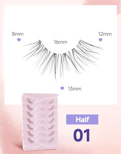 Easeful Half Lashes Natural Corner Wispy 3/4 Clear Band