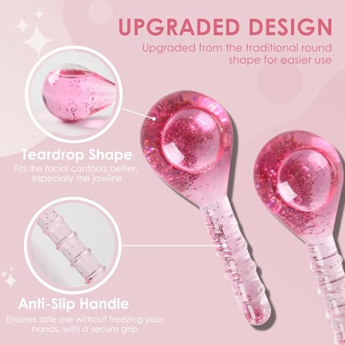 Ice Globes for Face - Cryo Cooling Facial Massage Tool Pair