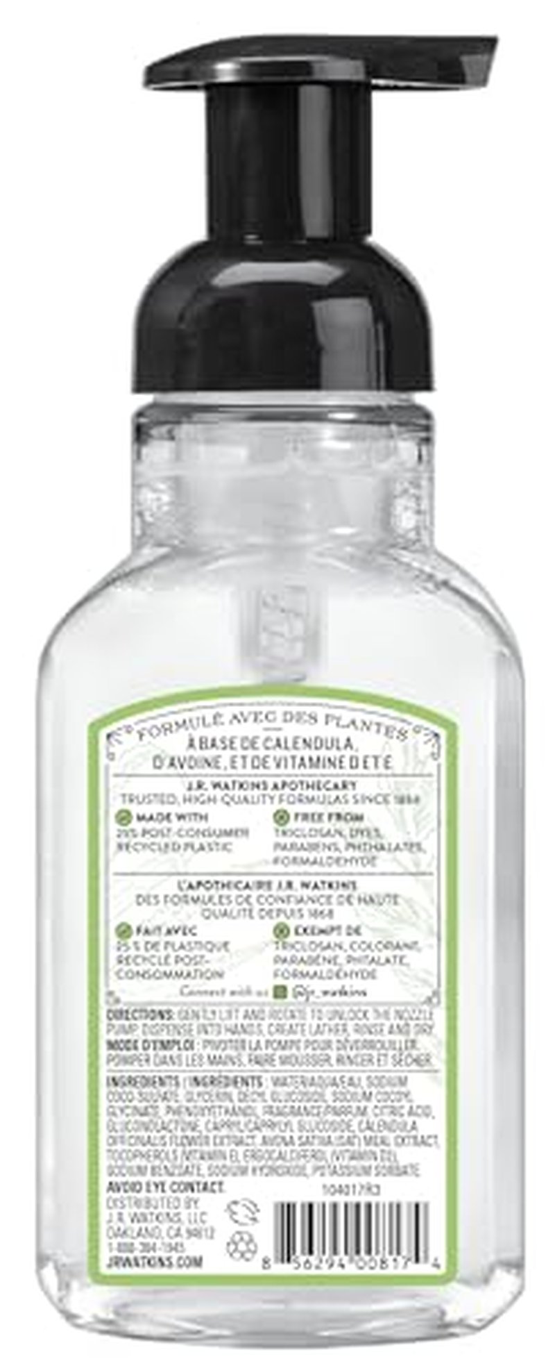 J.R. Watkins Aloe & Green Tea Foaming Hand Soap - 9 oz