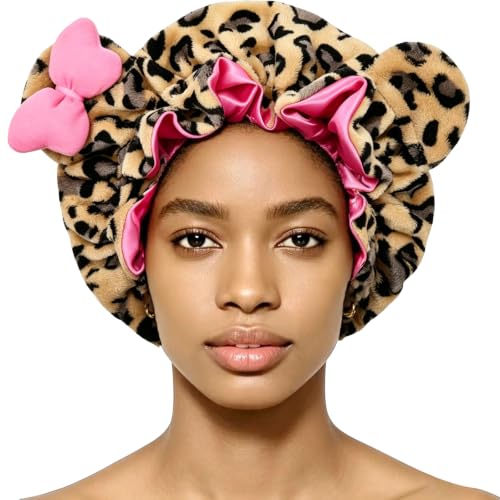 Cute Animal Ears Sleep Bonnet with Satin Lining
