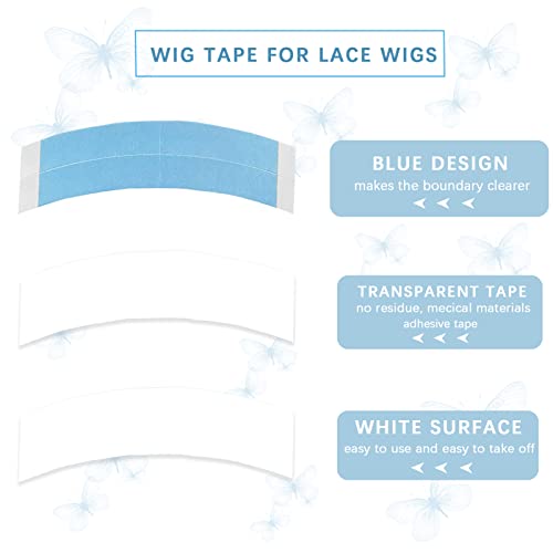 36pcs Wig Tape for Lace Wigs Double Sided Waterproof Lace Wigs Adhesive, Tape Strips for Lace Front Wig Toupee, Hairpiece Wig Tape Hair Wig Tape for Hair Extension with Hair Wax Stick Edge Control Wax