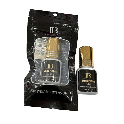 2 Pack Eyelash Extensions ibeauty Super Plus Glue 5ml, 1-2 Sec Drying Time, Keep 5-6 Weeks, Low Smoke, Professional Eyelash Extension Glue