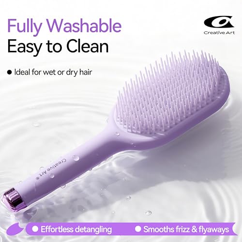 Detangling Hair Brush with Dual-Length Teeth for Wet & Dry Hair