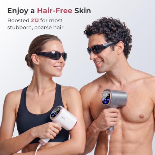 Ubroo IPL Laser Hair Removal Device Rose - 21J Energy, Painless at-Home Hair Reduction