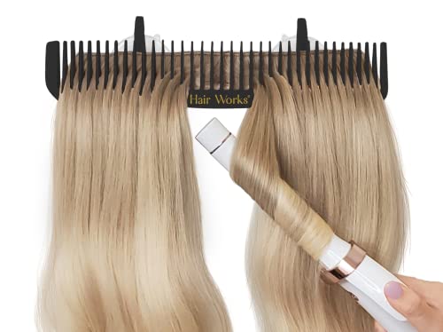 Hair Works Ultra Hair Extension Holder - Wide Weft & Bundle Storage, Strong Suction, Black