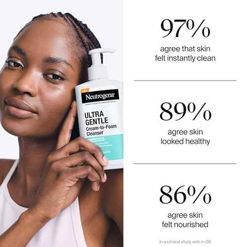 Neutrogena Ultra Gentle Cream to Foaming Face Wash for Sensitive Skin, Fragrance-Free Gentle Facial Cleanser, Hypoallergenic Skin Care, Non-Comedogenic Makeup Remover, 12 fl oz