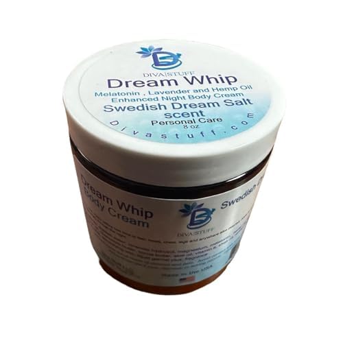 Diva Stuff Dream Whip Swedish Dream Salt Scent, Magnesium Enhanced Night Body Cream for Relaxation and Bedtime Routine, Swedish Dream Salt Scent Is Peaceful and Clean ? 8 oz (Made in the USA