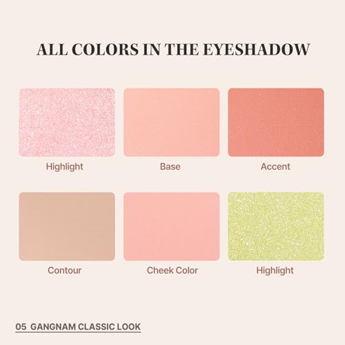 My Magazine Eyeshadow Palette - Orange, Pink, and Lime Pearl tones, 5 Shadows, All-in-One Matte, Shimmer & Glitter Multi-Texture Palette for Chic Daily & Trendy Looks, 0.27oz