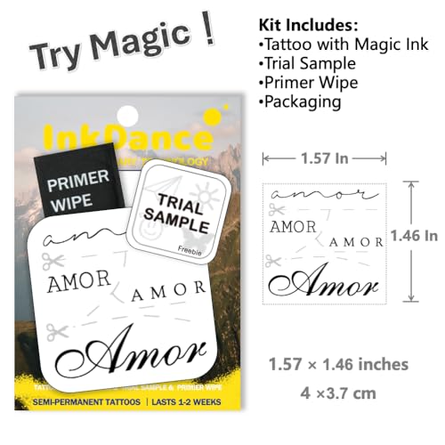 Eternal Amor Semi-Permanent Tattoo Set - Waterproof, 1-2 Week Wear