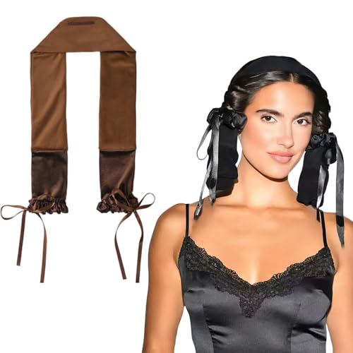Airuiwu Brown Soft Suede Heatless Sleep Hair Curlers for Natural Curls