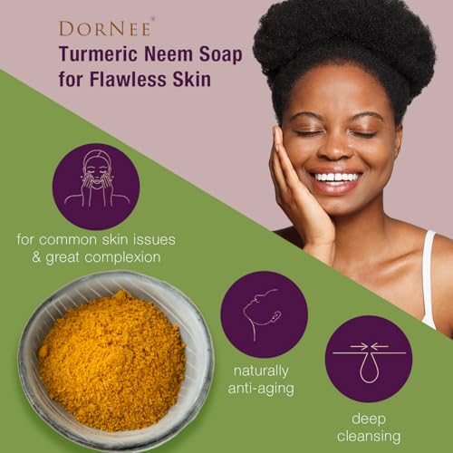 DorNee¡¯ Turmeric Neem Complexion Bar Soap Large 5.8oz, Face Cleanser, Natural, Great for Sensitive Skin