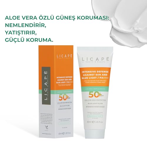 LICAPE¢ç Sunscreen for Face SPF 50+, Aloe Vera Infused, Lightweight Skincare for Oily Skin, 40ml